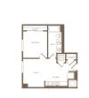 553 to 599 square foot one bedroom one bath apartment floorplan image