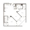 1115 square foot two bedroom two bath floor plan image