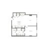 728 to 735 square foot one bedroom one bath apartment floorplan image