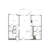 1021 to 1049 square foot two bedroom two bath apartment floorplan image
