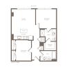 903 square foot two bedroom two bath penthouse apartment floorplan image
