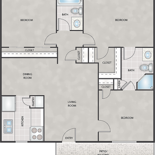 Three Bedroom and Two Bath