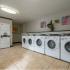 Belleza, interior, laundry facilities, multiple washers and dryers, tile floor