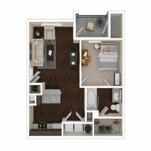 A1R | 1 bed 1 bath | from 601 square feet