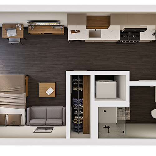 Studio A Penthouse 3D Floor Plan Image