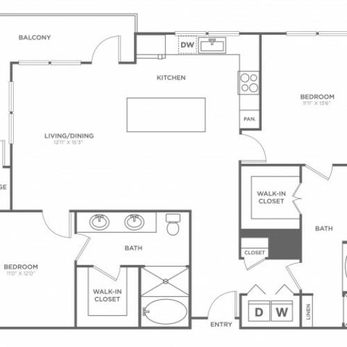 The Ross | 2 bed 2 bath | from 1251 square feet
