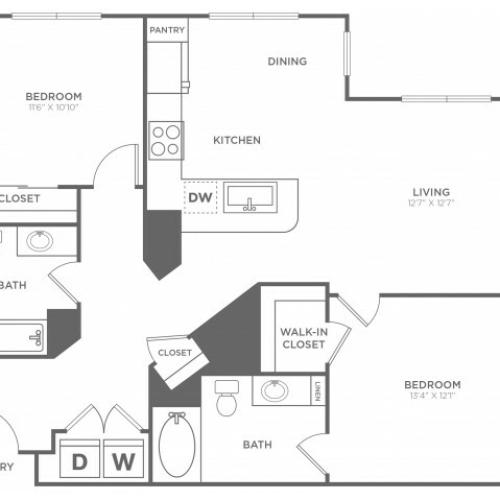 B4 | 2 bed 2 bath | from 1137 square feet
