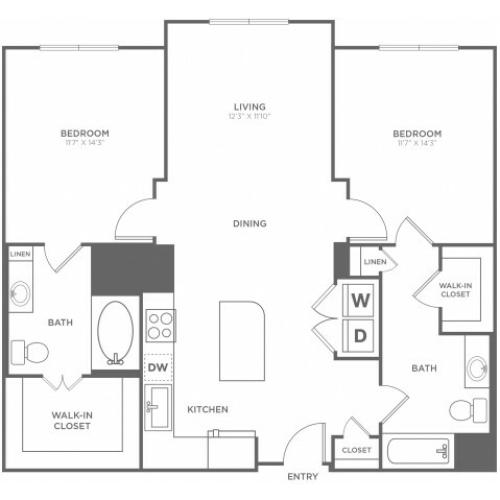 B1 | 2 bed 2 bath | from 1193 square feet