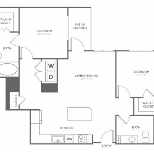 B2A | 2 bed 2 bath | from 1109 square feet