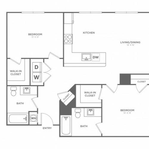 Cypress West | 2 bed 2 bath | from 1118 square feet
