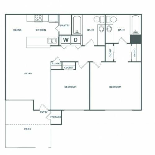 2x2 1060RG | 2 bed 2 bath | from 1060 square feet