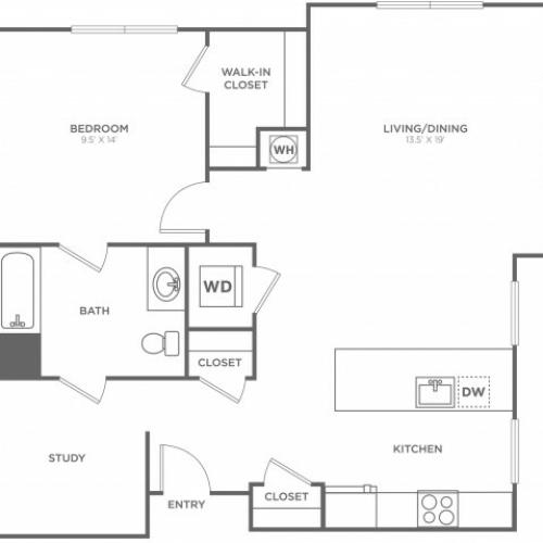 Walnut East | 1 bed 1 bath | from 862 square feet