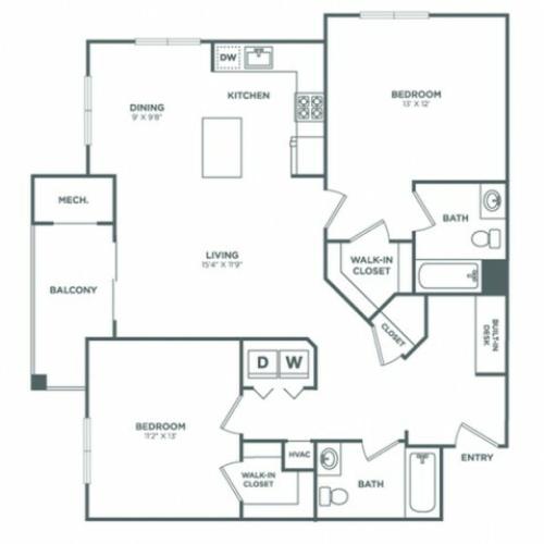 Bayberry | 2 bed 2 bath | from 1080 square feet