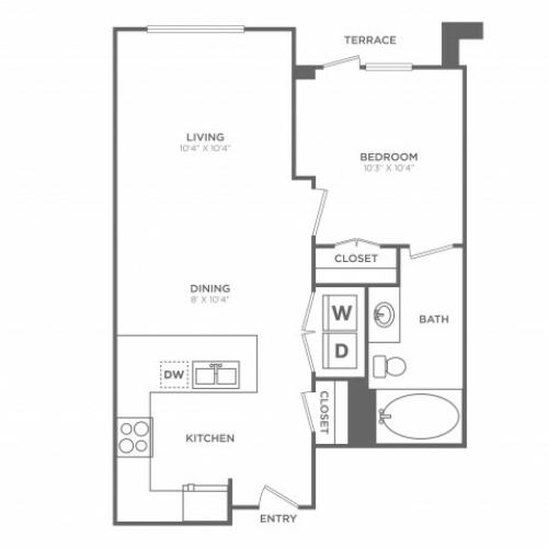 Lustrous | 1 bed 1 bath | from 623 square feet