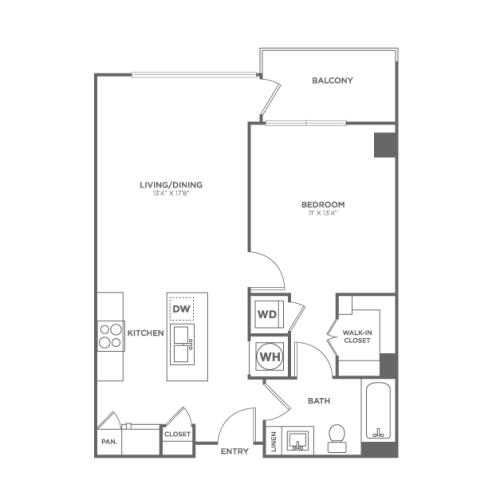 A10 | 1 bed 1 bath | from 693 square feet