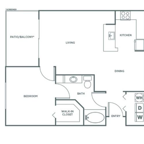 A1 | 1 bed 1 bath | from 816 square feet