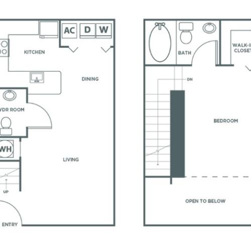 A5P | 1 bed 2 bath | from 839 square feet