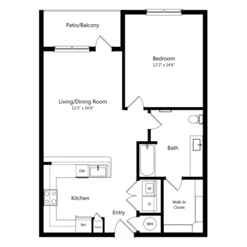 A5 | 1 bed 1 bath | from 822 square feet