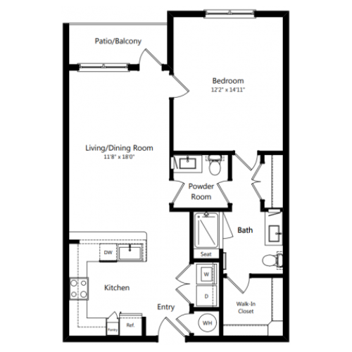 B2 | 1 bed 2 bath | from 825 square feet