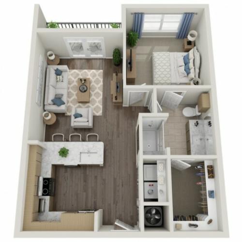 A3 | 1 bed 1 bath | from 681 square feet