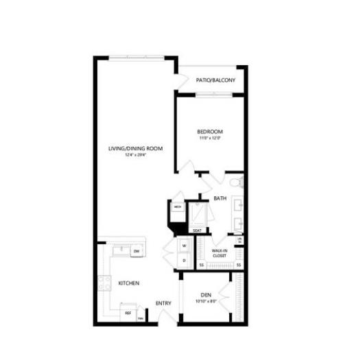 A3B | 1 bed 1 bath | from 991 square feet