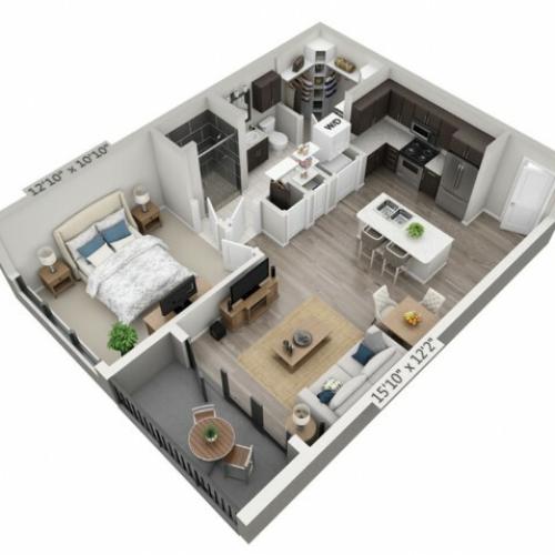 A6 | 1 bed 1 bath | from 698 square feet