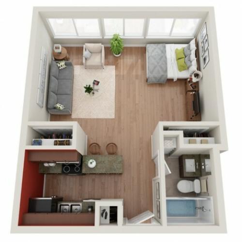 Studio Floor Plan | Apartments St. Louis | Del Coronado