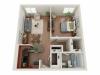 1 Bedroom Floor Plan | St. Louis Apartments | Del Coronado