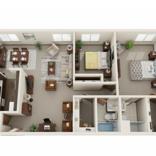 2 Bedroom Floor Plan | Apartments St. Louis | Del Coronado
