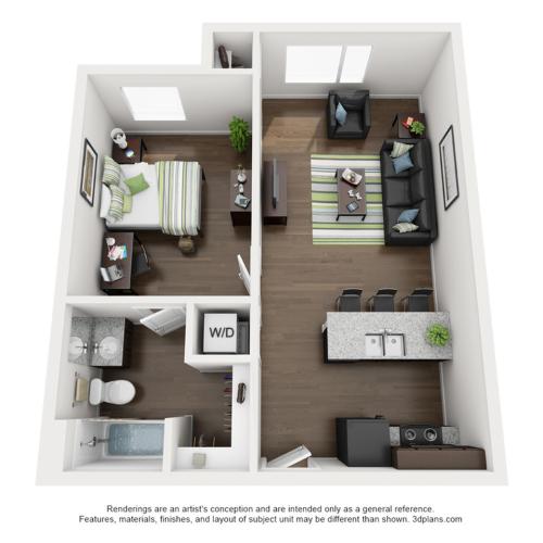 1 bedroom 1 bathroom apartment floor plan 213 Elm Street Prime Place Stillwater