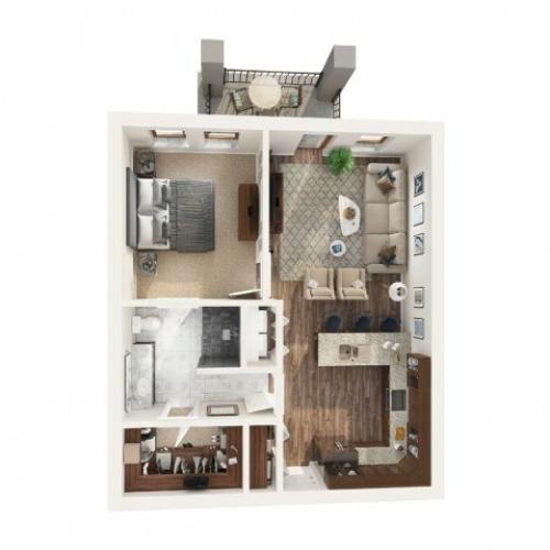1 Bedroom Floor Plan | Apartments Odessa Tx | Advenir at Legado Ranch