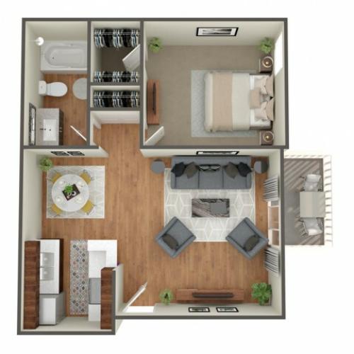 1 Bedroom Floor Plan | Apartments In CHerry Creek Colorado
