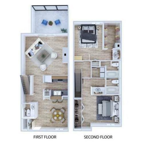 Townhome Floor Plan | Apartments Midland TX | Advenir at The Meadows
