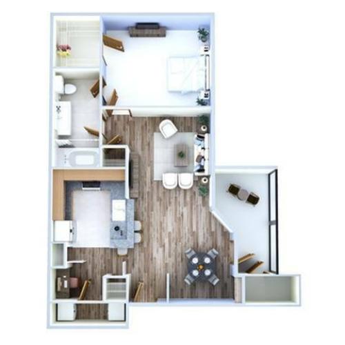 1 Bedroom Floor Plan | Apartments In Sugar Land | Advenir at Woodbridge Reserve