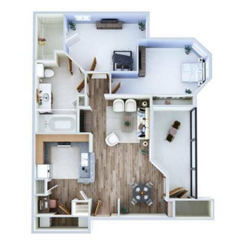 2 Bedroom Floor Plan | Apartments In Sugar Land TX | Advenir at Woodbridge Reserve