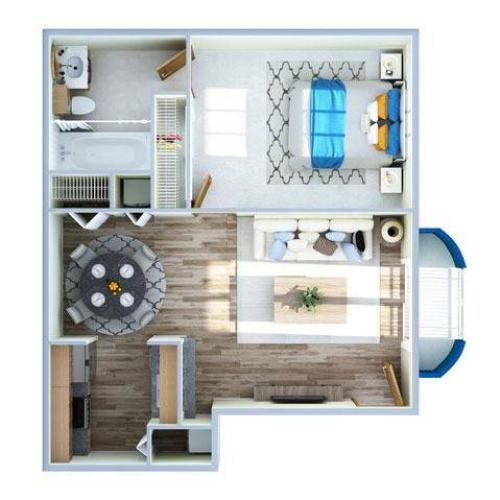 1 Bedroom Floor Plan | Apartments Near FIU | Advenir at University Park