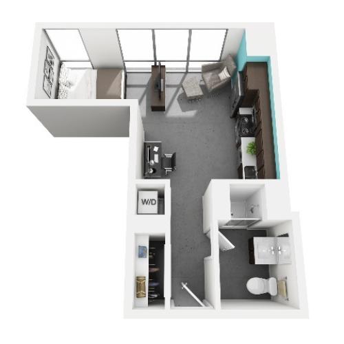 Studio floorplan | Vue 53 | Chicago IL Apartment For Rent