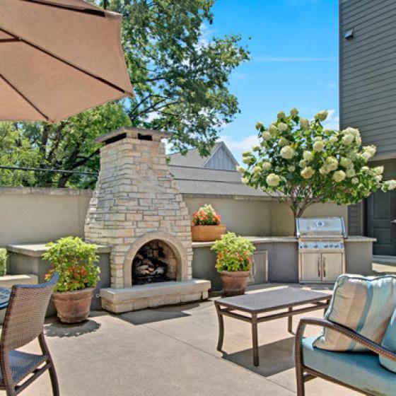 Community BBQ Grills and Fireplace | Best Apartments In Nashville | Note 16 Apartments