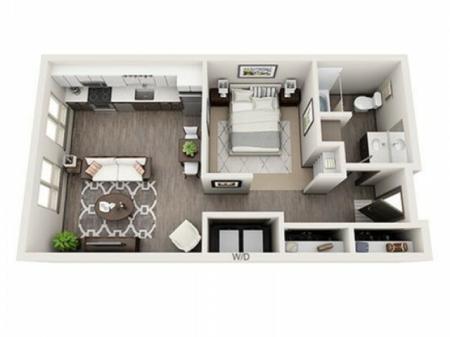Studio Floor Plan | Apartments Near Hillsboro Oregon | Tessera at Orenco Station