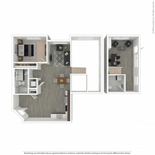1 Bedroom Floor Plan | Apartments For Rent In Seattle, WA | Pratt Park Apartments