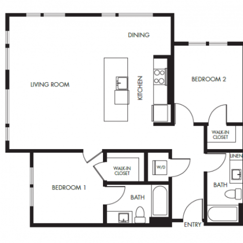 Two Bedroom Floor Plan  | Anthology Apartments | Apartments Issaquah