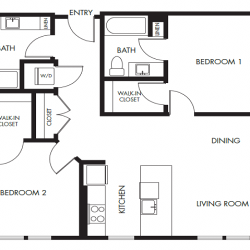 2 Bedroom Floor Plan | Anthology Apartments | downtown Issaquah apartments