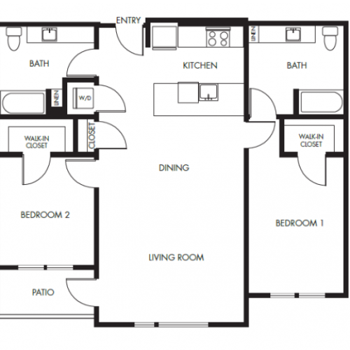 2 bdrm 2 bath podium Floor Plan 16 | Anthology Apartments | downtown Issaquah apartments
