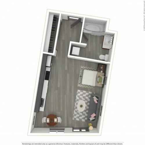 Studio Floor Plan | Apartments For Rent In Portland, OR | Sanctuary Apartments