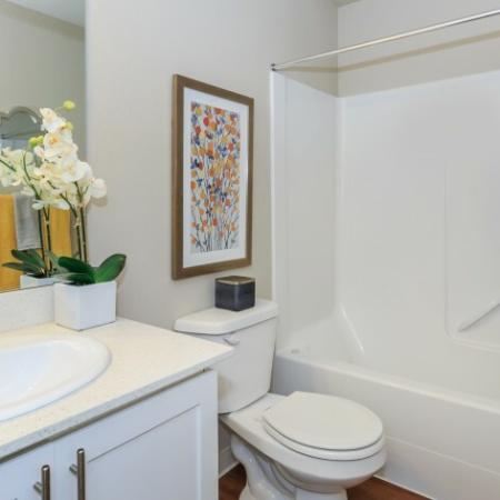 Light, Airy Bathroom | Outlook at Pilot Butte Apartments | Apartments For Rent Bend Oregon