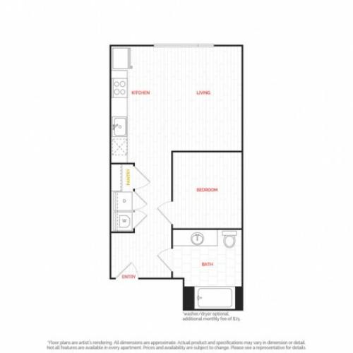 Studio Apartment  |  HANA Apartments  |  Seattle Apartments