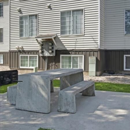 Community BBQ Grills and Picnic Table | Apartments For Rent Park City UT  | Elk Meadows