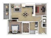 1 Bedroom with Den Floor Plan | Apartments For Rent In Everett WA | Helm