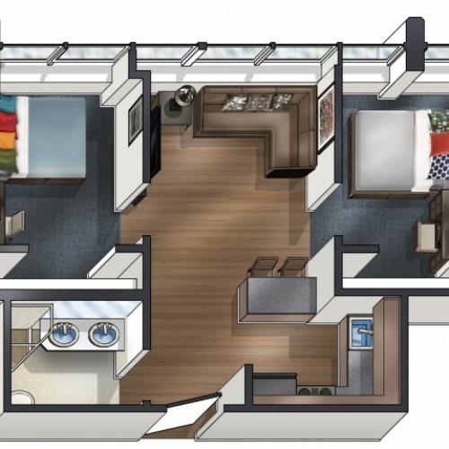 B1 Floor Plan | University Plaza  | NIU Off Campus Apartments