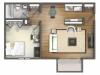 A1 - 1 Bedroom | University Oaks | Kent State Apartments